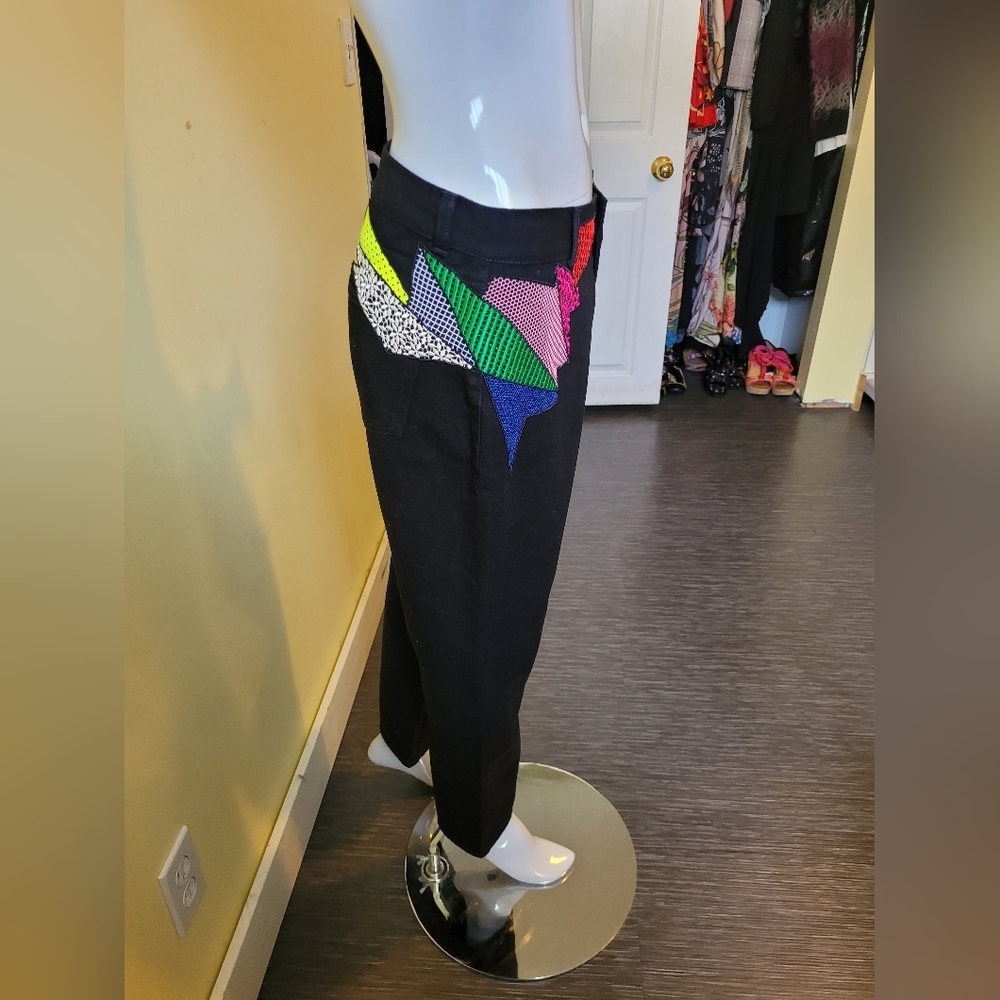 Christopher Kane Straight Leg Patchwork Jeans, Bn… - image 3